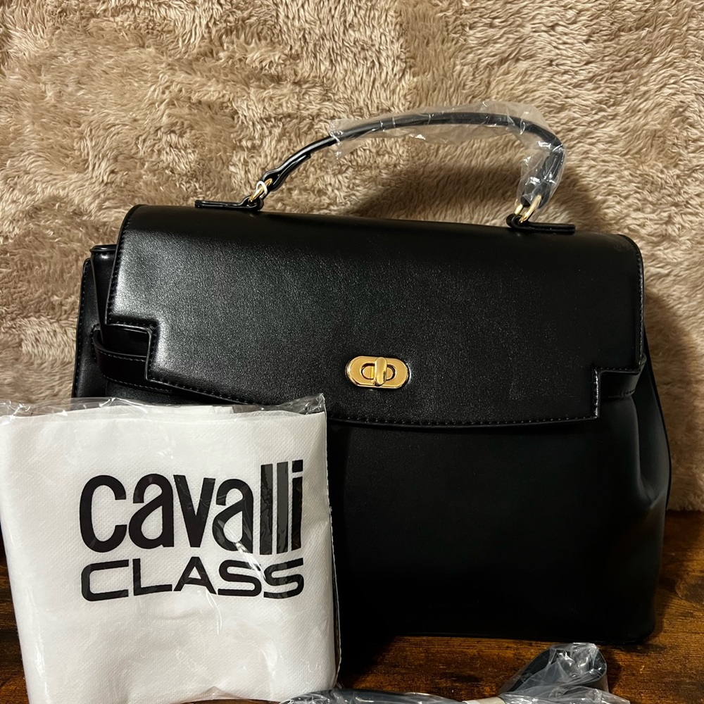 Cavalli Class Elegant Black Satchel